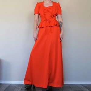 70's Orange Tank Top Dress with Matching Overcoat